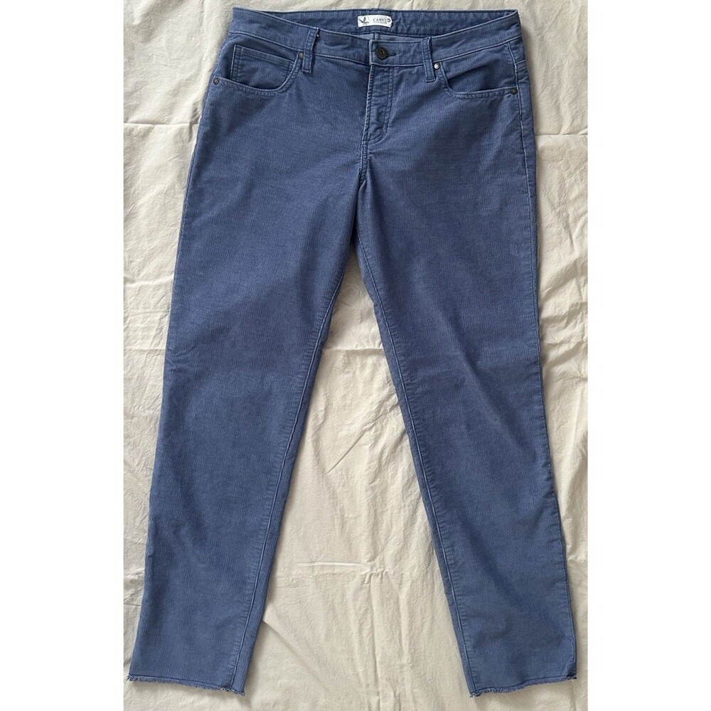 Carve Designs Light Blue Corduroy Raw Hem Straight Pants Size 8 Organic Cotton